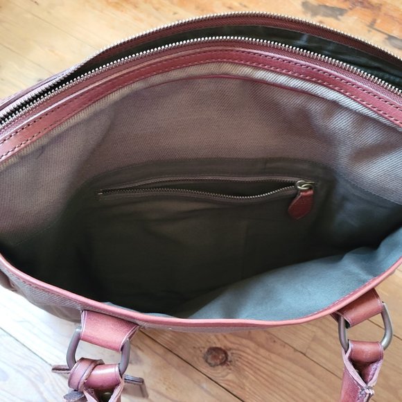 Ralph Lauren Natural Soft Waxed Canvas and Leather Messenger Bag - Picture 8 of 11